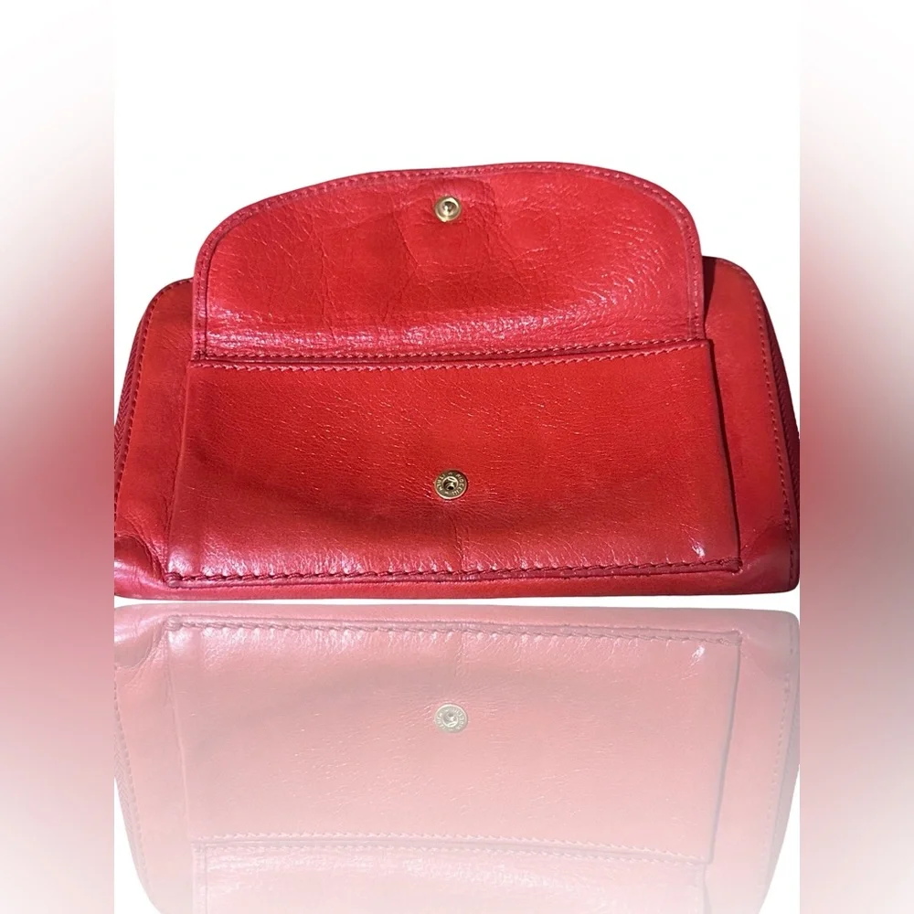 Chloe Wallet ❤️ COA Lily Ribbon Wallet in Bright Red Soft Pebbled Leather